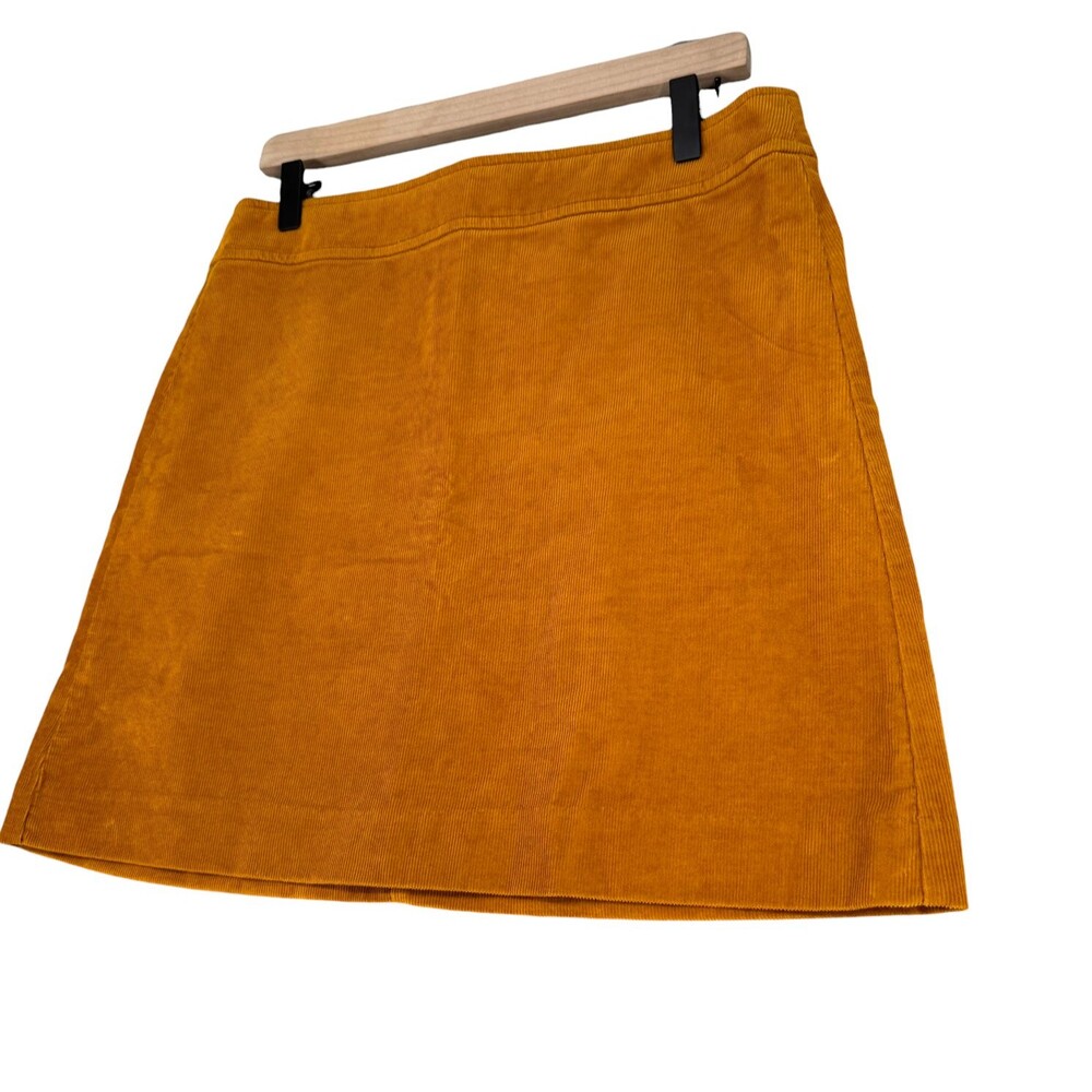 J Crew Corduroy A-Line Skirt Size 8 Yellow Mini Zip Lined Cotton G8210 Academia - Picture 3 of 12